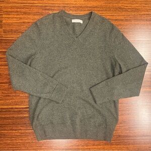 Everlane Men’s The Cashmere V-Neck Sweater heathered army green size medium EUC